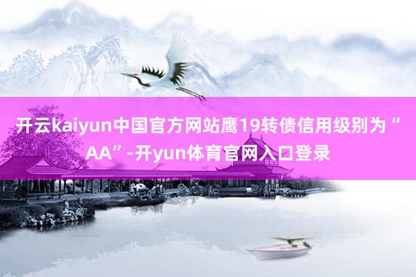 开云kaiyun中国官方网站鹰19转债信用级别为“AA”-开yun体育官网入口登录