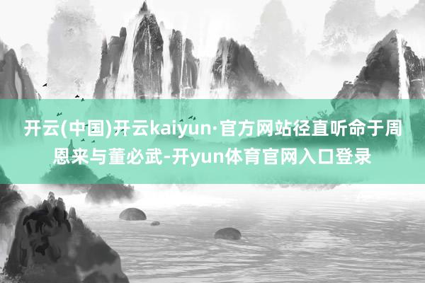 开云(中国)开云kaiyun·官方网站径直听命于周恩来与董必武-开yun体育官网入口登录