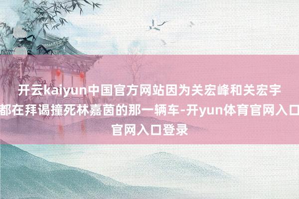 开云kaiyun中国官方网站因为关宏峰和关宏宇一直都在拜谒撞死林嘉茵的那一辆车-开yun体育官网入口登录