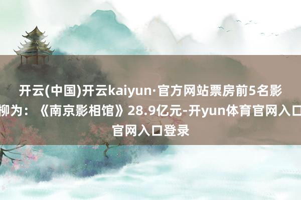 开云(中国)开云kaiyun·官方网站票房前5名影片折柳为：《南京影相馆》28.9亿元-开yun体育官网入口登录