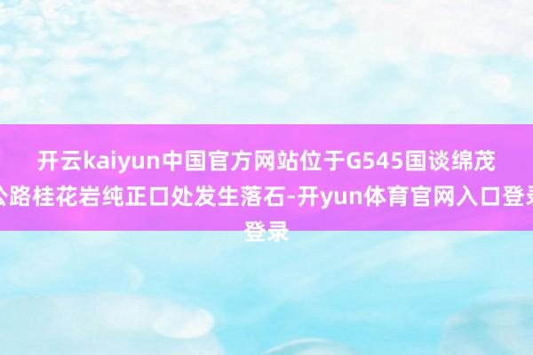 开云kaiyun中国官方网站位于G545国谈绵茂公路桂花岩纯正口处发生落石-开yun体育官网入口登录