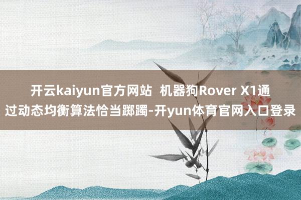 开云kaiyun官方网站  机器狗Rover X1通过动态均衡算法恰当踯躅-开yun体育官网入口登录